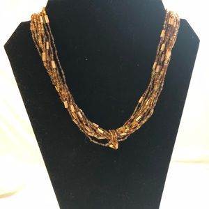 Brown and beige sea bead necklace